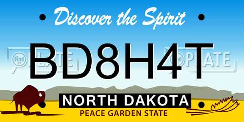 BD8H4T North Dakota License Plate