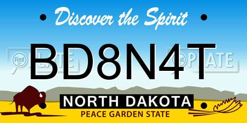 BD8N4T North Dakota License Plate