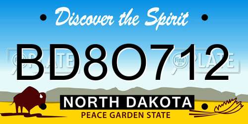 BD8O712 North Dakota License Plate