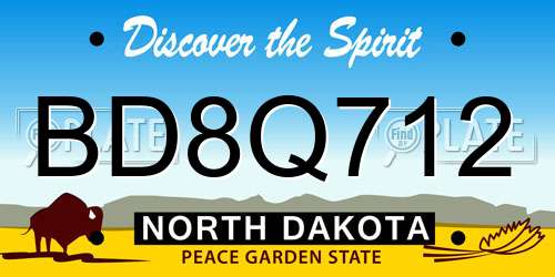 BD8Q712 North Dakota License Plate