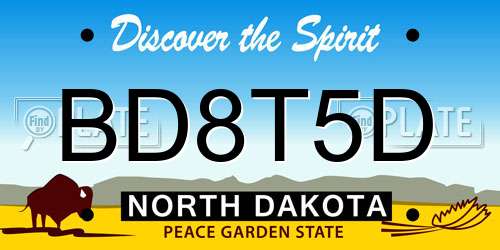 BD8T5D North Dakota License Plate