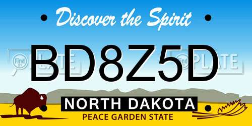 BD8Z5D North Dakota License Plate