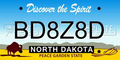 BD8Z8D North Dakota License Plate