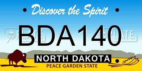 BDA140 North Dakota License Plate