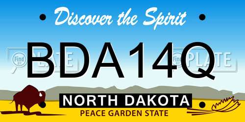 BDA14Q North Dakota License Plate