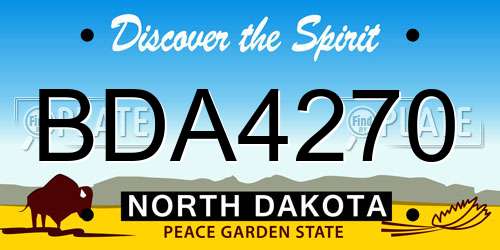 BDA4270 North Dakota License Plate