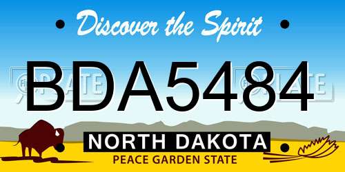 BDA5484 North Dakota License Plate