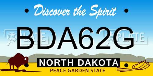 BDA62G North Dakota License Plate