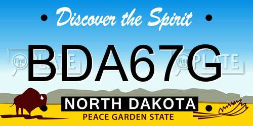 BDA67G North Dakota License Plate
