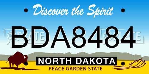 BDA8484 North Dakota License Plate