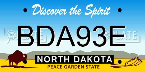 BDA93E North Dakota License Plate