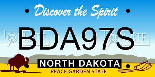 BDA97S North Dakota License Plate