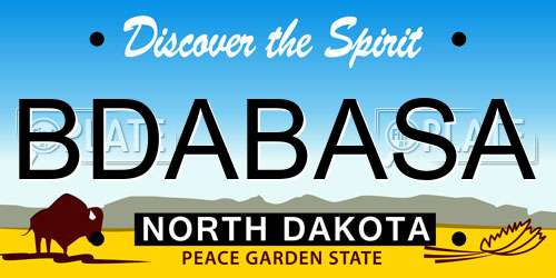 BDABASA North Dakota License Plate