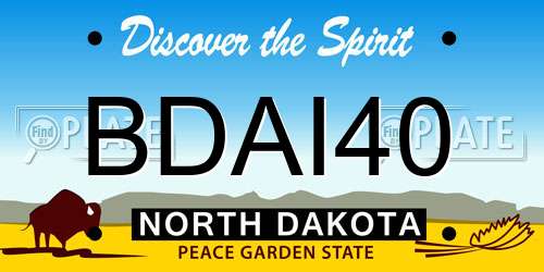 BDAI40 North Dakota License Plate