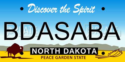 BDASABA North Dakota License Plate