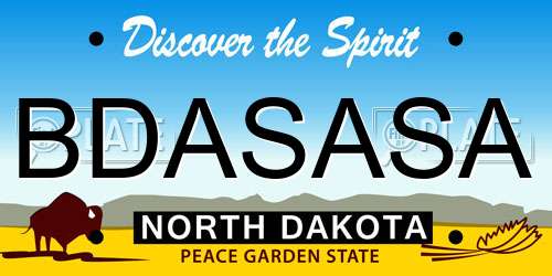 BDASASA North Dakota License Plate