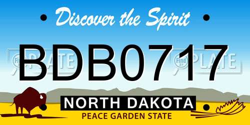 BDB0717 North Dakota License Plate