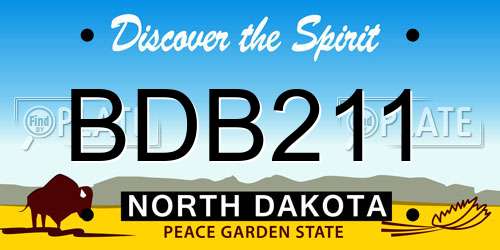 BDB211 North Dakota License Plate