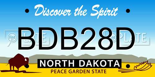 BDB28D North Dakota License Plate