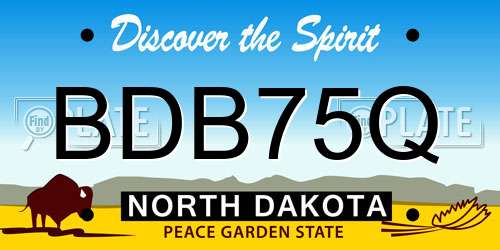 BDB75Q North Dakota License Plate