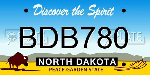 BDB780 North Dakota License Plate