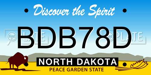 BDB78D North Dakota License Plate