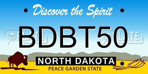 BDBT50 North Dakota License Plate