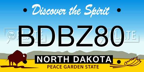 BDBZ80 North Dakota License Plate