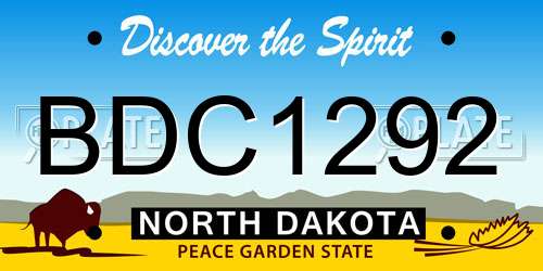 BDC1292 North Dakota License Plate