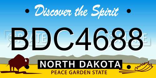 BDC4688 North Dakota License Plate