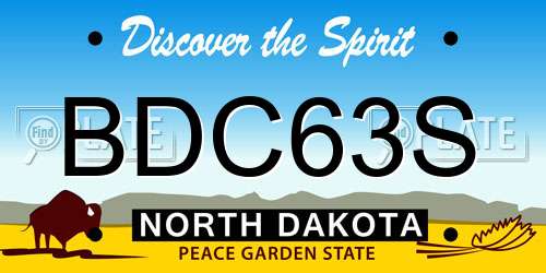 BDC63S North Dakota License Plate
