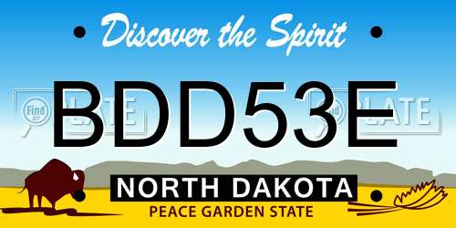 BDD53E North Dakota License Plate