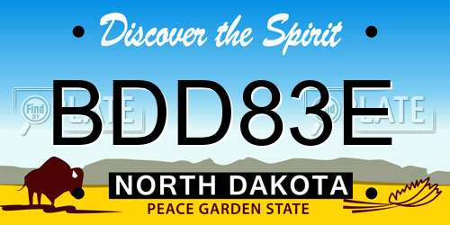 BDD83E North Dakota License Plate