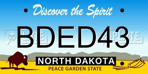 BDED43 North Dakota License Plate