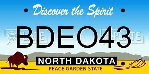 BDEO43 North Dakota License Plate