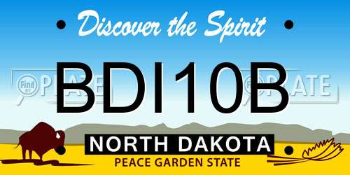 BDI10B North Dakota License Plate