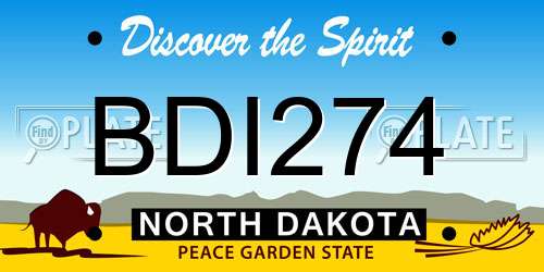 BDI274 North Dakota License Plate