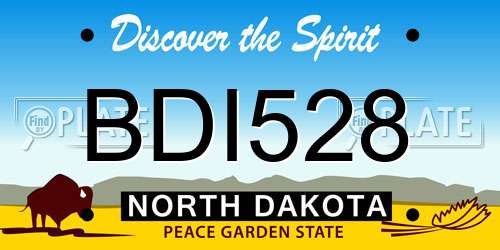 BDI528 North Dakota License Plate
