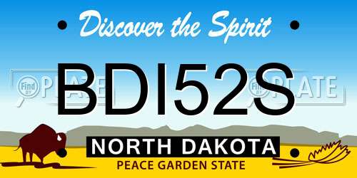BDI52S North Dakota License Plate