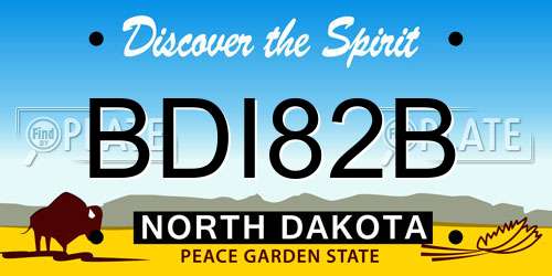 BDI82B North Dakota License Plate