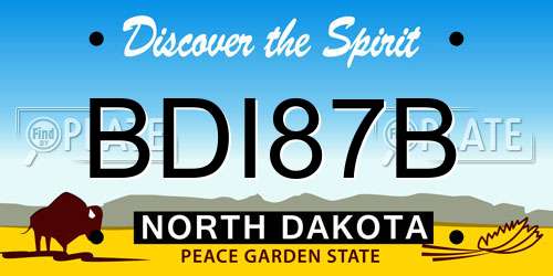 BDI87B North Dakota License Plate