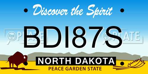BDI87S North Dakota License Plate