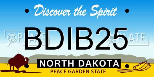 BDIB25 North Dakota License Plate