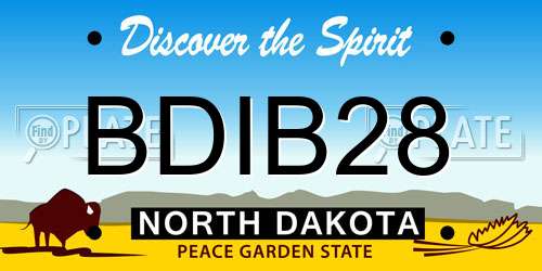 BDIB28 North Dakota License Plate