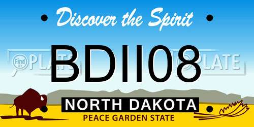 BDII08 North Dakota License Plate