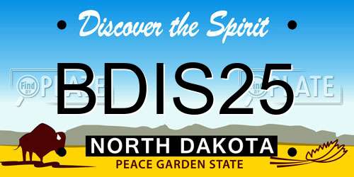 BDIS25 North Dakota License Plate