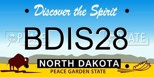 BDIS28 North Dakota License Plate