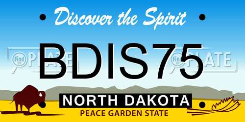 BDIS75 North Dakota License Plate