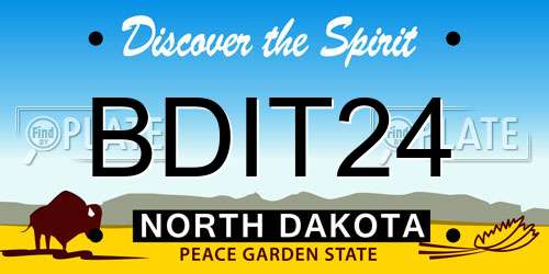 BDIT24 North Dakota License Plate