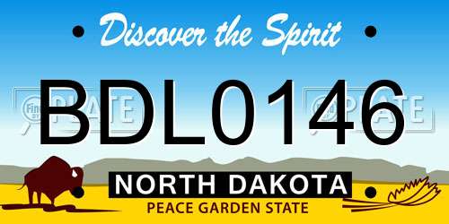BDL0146 North Dakota License Plate